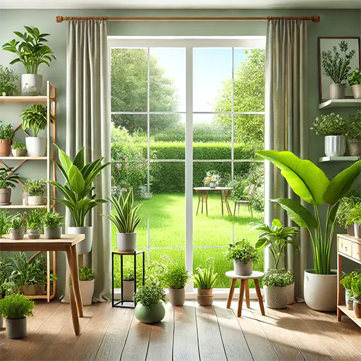 Indoor plants in a peaceful apartment.