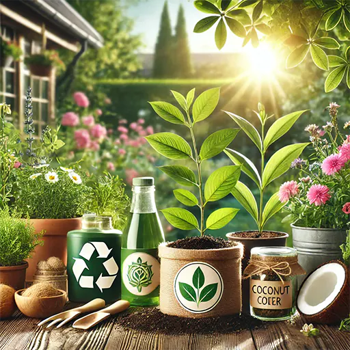 Green garden with organic products.